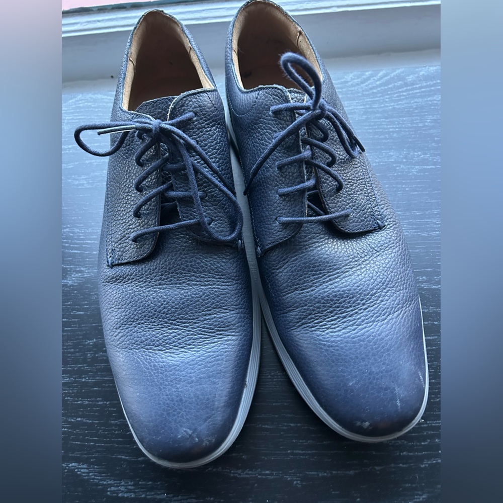 Cole Haan Blue and Gray Leather Oxfords